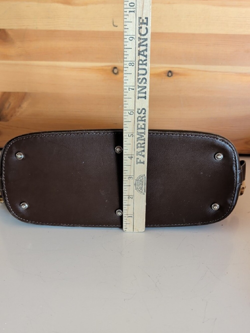 Dooney & Bourke Brown Croc-Embossed Satchel with Bamboo Handles.๐ - Picture 12 of 16